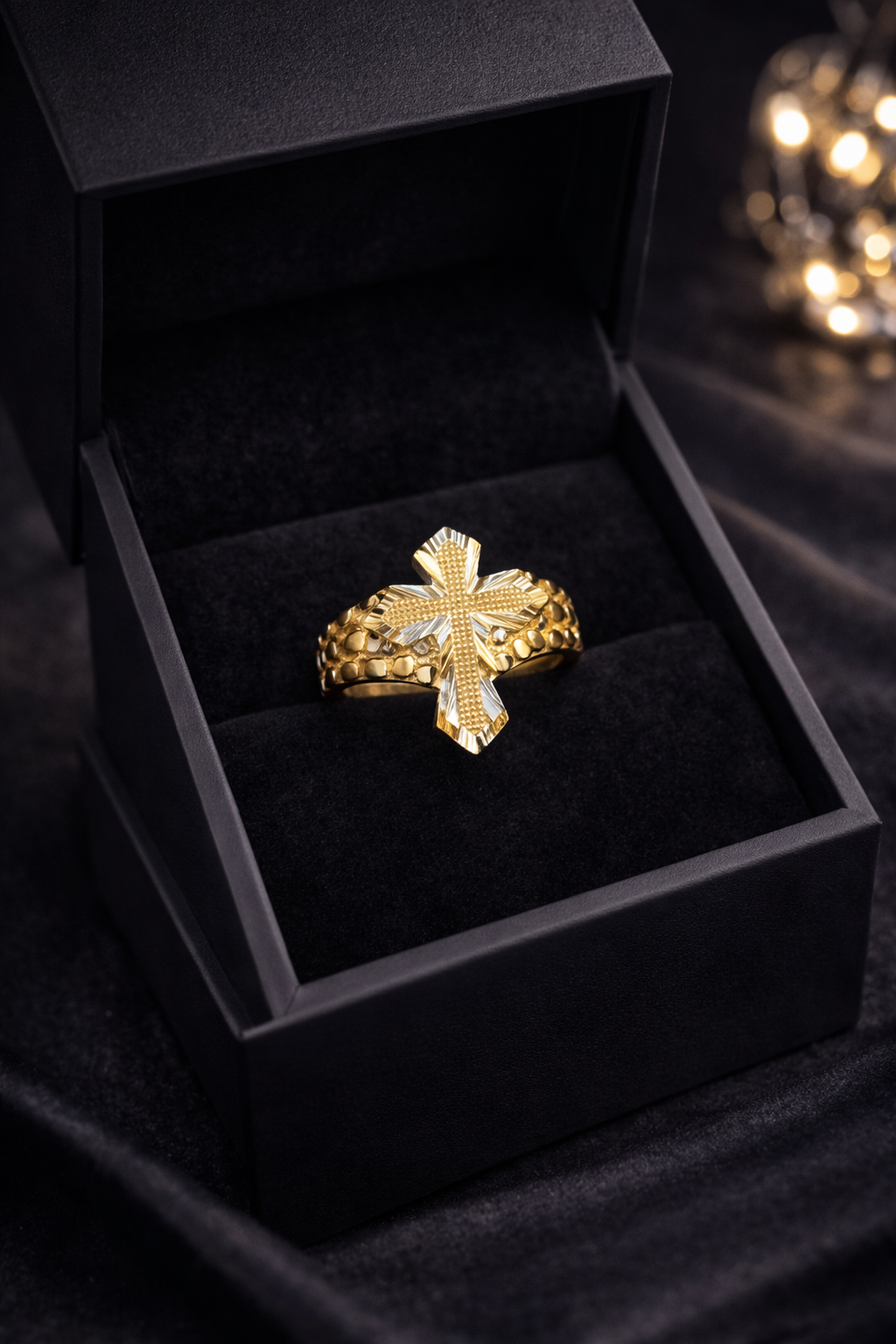 CROSS NUGGET RING